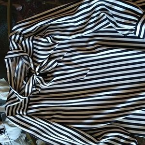 Loft black and white striped dress
